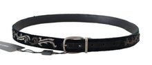 Load image into Gallery viewer, Dolce &amp; Gabbana Elegant Black Cotton-Leather Men&#39;s Belt
