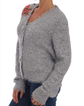 Load image into Gallery viewer, Dolce &amp; Gabbana Elegant Silver Floral Applique Cardigan
