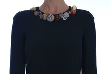 Load image into Gallery viewer, Dolce &amp; Gabbana Emerald Crystal Embellished A-Line Dress
