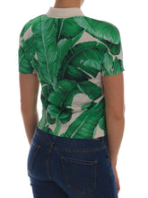 Load image into Gallery viewer, Dolce &amp; Gabbana Elegant Silk Polo Top with Banana Leaf Motif
