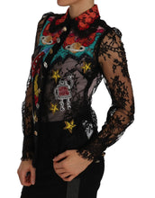 Load image into Gallery viewer, Dolce &amp; Gabbana Floral Lace Embroidered Blouse with Crystals
