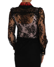 Load image into Gallery viewer, Dolce &amp; Gabbana Floral Lace Embroidered Blouse with Crystals
