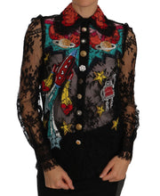 Load image into Gallery viewer, Dolce &amp; Gabbana Floral Lace Embroidered Blouse with Crystals

