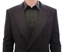 Load image into Gallery viewer, Dolce &amp; Gabbana Elegant Black Striped Wool-Silk Blend Suit
