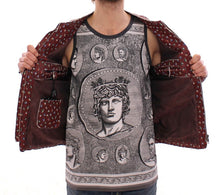 Load image into Gallery viewer, Dolce &amp; Gabbana Exclusive Boxer Print Bordeaux Leather Jacket
