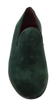 Load image into Gallery viewer, Dolce &amp; Gabbana Elegant Green Suede Slip-On Loafers
