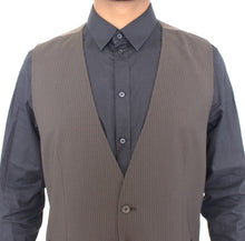 Load image into Gallery viewer, Dolce &amp; Gabbana Elegant Brown Striped Wool Dress Vest
