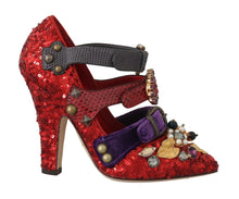 Load image into Gallery viewer, Dolce &amp; Gabbana Red Bellucci Alta Moda Embellished Pumps
