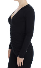 Load image into Gallery viewer, Versace Jeans Elegant V-Neck Black Viscose Blend Sweater
