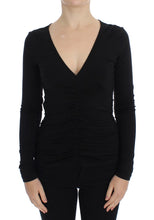 Load image into Gallery viewer, Versace Jeans Elegant V-Neck Black Viscose Blend Sweater
