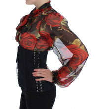 Load image into Gallery viewer, Dolce &amp; Gabbana Elegant Black Floral Brocade Corset Belt
