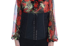 Load image into Gallery viewer, Dolce &amp; Gabbana Elegant Black Floral Brocade Corset Belt
