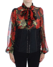 Load image into Gallery viewer, Dolce &amp; Gabbana Elegant Black Floral Brocade Corset Belt
