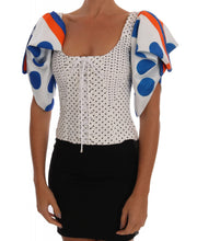 Load image into Gallery viewer, Dolce &amp; Gabbana White Polka Silk Corset Bustier Top
