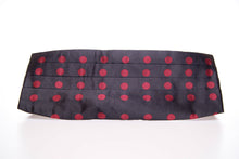 Load image into Gallery viewer, Dolce &amp; Gabbana Exquisite Black Silk Cummerbund with Red Polka Dots
