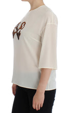 Load image into Gallery viewer, Dolce &amp; Gabbana Ivory Sequined Silk Blouse Top
