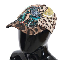 Load image into Gallery viewer, Dolce &amp; Gabbana Brown Leopard Sequin Sicily Applique Baseball Hat
