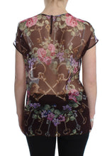 Load image into Gallery viewer, Dolce &amp; Gabbana Elegant Floral Silk Blouse with Cap Sleeves

