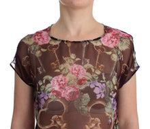 Load image into Gallery viewer, Dolce &amp; Gabbana Elegant Floral Silk Blouse with Cap Sleeves
