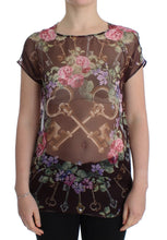 Load image into Gallery viewer, Dolce &amp; Gabbana Elegant Floral Silk Blouse with Cap Sleeves
