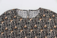 Load image into Gallery viewer, Dolce &amp; Gabbana Enchanted Sicily Silk Blouse with Medieval Keys Print
