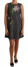 Load image into Gallery viewer, Dolce &amp; Gabbana Houndstooth Floral Appliqué Shift Dress
