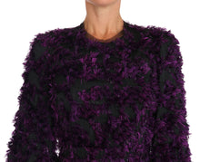 Load image into Gallery viewer, Dolce &amp; Gabbana Elegant Fringe Sheath Dress in Purple &amp; Black
