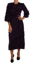Load image into Gallery viewer, Dolce &amp; Gabbana Elegant Fringe Sheath Dress in Purple &amp; Black
