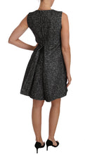 Load image into Gallery viewer, Dolce &amp; Gabbana Elegant Gray Mini A-Line Dress with Purple Tulip
