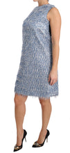 Load image into Gallery viewer, Dolce &amp; Gabbana Elegant Light Blue Fringe Shift Dress
