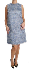 Load image into Gallery viewer, Dolce &amp; Gabbana Elegant Light Blue Fringe Shift Dress

