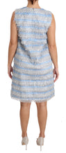 Load image into Gallery viewer, Dolce &amp; Gabbana Elegant Light Blue Fringe Shift Dress
