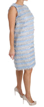 Load image into Gallery viewer, Dolce &amp; Gabbana Elegant Light Blue Fringe Shift Dress
