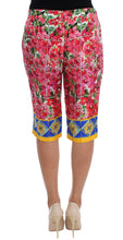 Load image into Gallery viewer, Dolce &amp; Gabbana Multicolor Floral Silk Capri Pants
