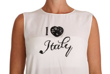 Load image into Gallery viewer, Dolce &amp; Gabbana Elegant White Silk Sleeveless Top with Lace Detail

