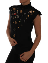 Load image into Gallery viewer, Dolce &amp; Gabbana Embellished Black Military Style Vest
