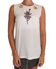 Load image into Gallery viewer, Dolce &amp; Gabbana Enchanted Crystal-Embellished Silk Blouse
