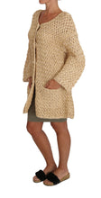 Load image into Gallery viewer, Dolce &amp; Gabbana Chic Beige Crochet Knitted Raffia Cardigan

