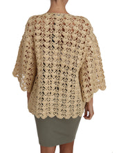 Load image into Gallery viewer, Dolce &amp; Gabbana Chic Beige Crochet Raffia Cardigan

