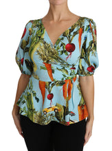 Load image into Gallery viewer, Dolce &amp; Gabbana Vegetable Print Silk Top Extravaganza
