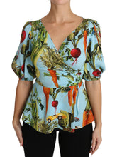 Load image into Gallery viewer, Dolce &amp; Gabbana Vegetable Print Silk Top Extravaganza
