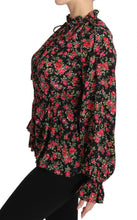 Load image into Gallery viewer, Dolce &amp; Gabbana Elegant Black Floral Silk Shirt
