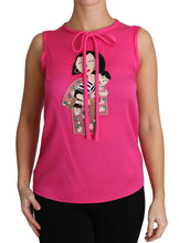 Load image into Gallery viewer, Dolce &amp; Gabbana Elegant Pink Silk Family Tank Top Shirt
