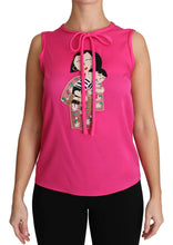 Load image into Gallery viewer, Dolce &amp; Gabbana Elegant Pink Silk Family Tank Top Shirt
