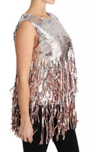 Load image into Gallery viewer, Dolce &amp; Gabbana Golden Pink Sequined Fringe Elegance Top
