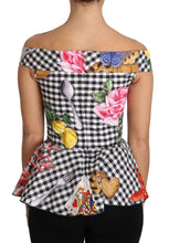 Load image into Gallery viewer, Dolce &amp; Gabbana Chic Checkered Corset Top Blouse
