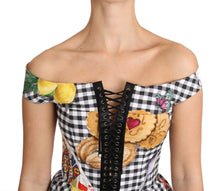 Load image into Gallery viewer, Dolce &amp; Gabbana Chic Checkered Corset Top Blouse
