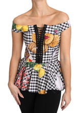 Load image into Gallery viewer, Dolce &amp; Gabbana Chic Checkered Corset Top Blouse
