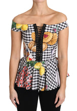 Load image into Gallery viewer, Dolce &amp; Gabbana Chic Checkered Corset Top Blouse
