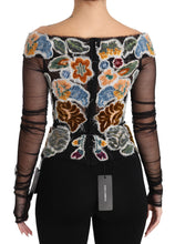 Load image into Gallery viewer, Dolce &amp; Gabbana Elegant Floral Applique Long Sleeve Top
